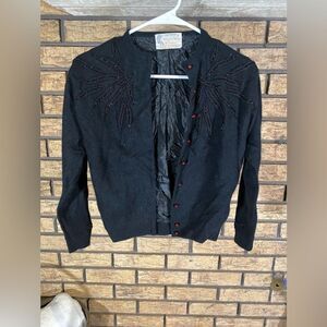 Hand‎ designed black cardigan from dragon house